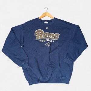 NFL Men's Navy Rams Crewneck Sweater
